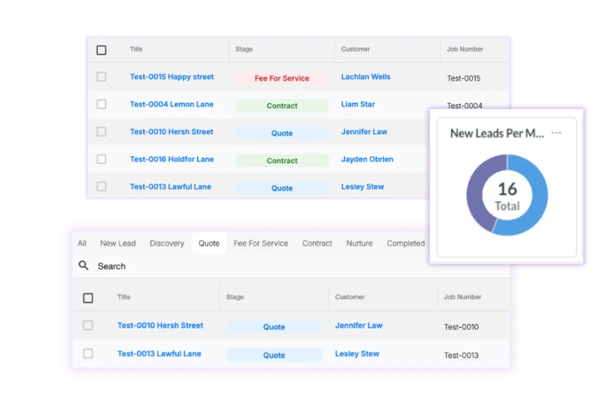 CRM & Lead Management screenshot